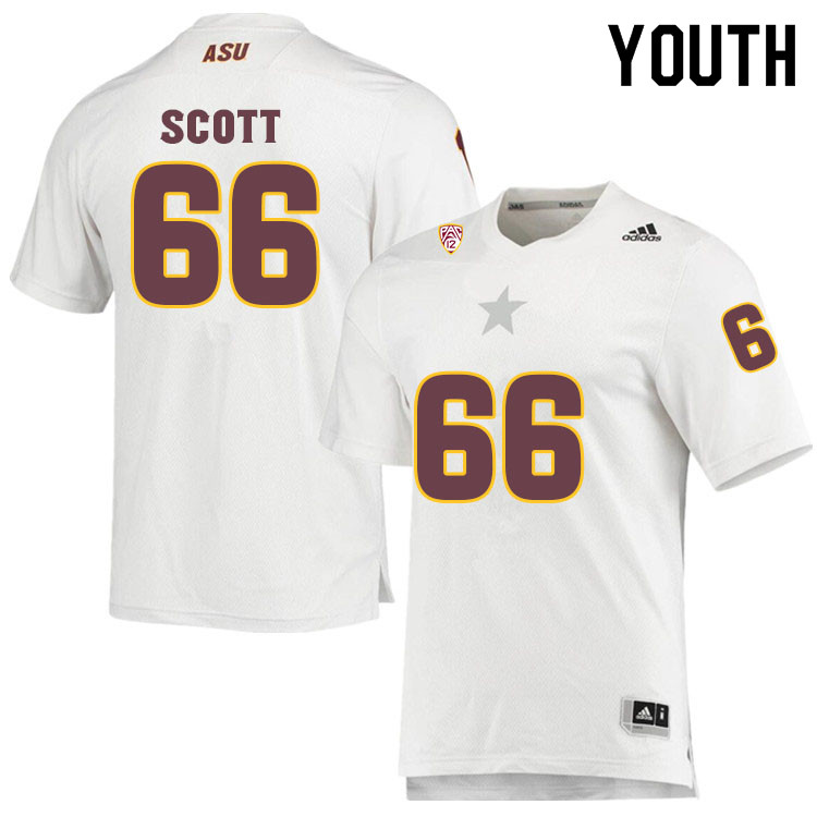 Youth #66 Ben ScottArizona State Sun Devils College Football Jerseys Sale-White - Click Image to Close